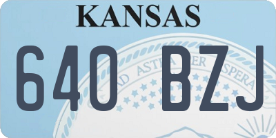 KS license plate 640BZJ