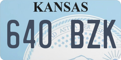 KS license plate 640BZK