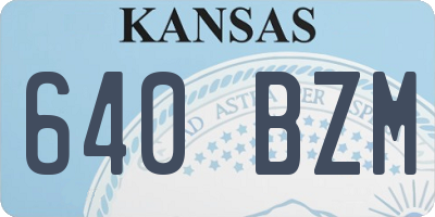KS license plate 640BZM