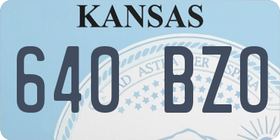 KS license plate 640BZO
