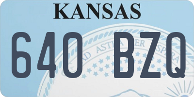 KS license plate 640BZQ