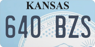 KS license plate 640BZS