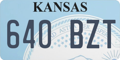 KS license plate 640BZT