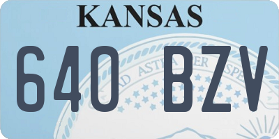 KS license plate 640BZV