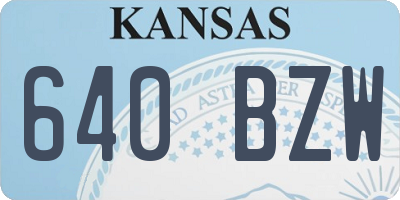 KS license plate 640BZW