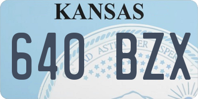 KS license plate 640BZX