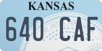 KS license plate 640CAF