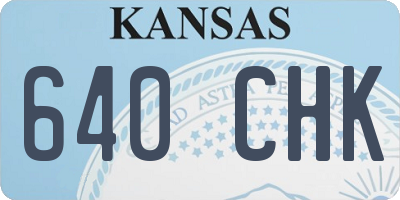 KS license plate 640CHK