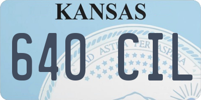 KS license plate 640CIL