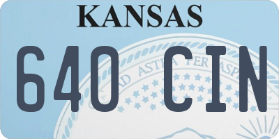 KS license plate 640CIN
