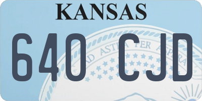 KS license plate 640CJD