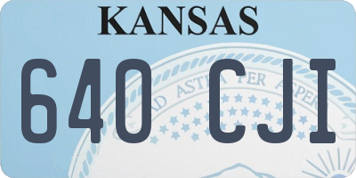 KS license plate 640CJI