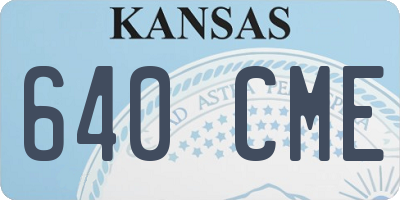 KS license plate 640CME
