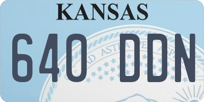 KS license plate 640DDN
