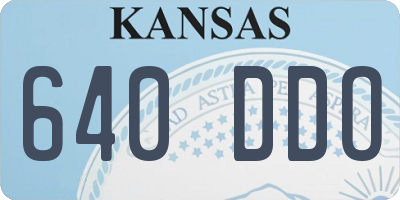 KS license plate 640DDO