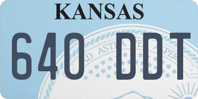 KS license plate 640DDT