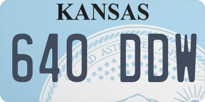 KS license plate 640DDW