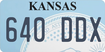 KS license plate 640DDX