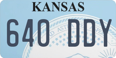 KS license plate 640DDY