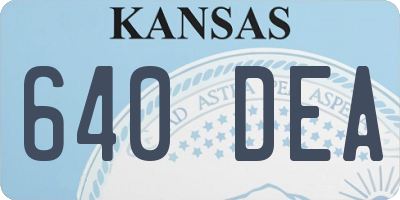 KS license plate 640DEA