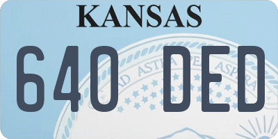 KS license plate 640DED