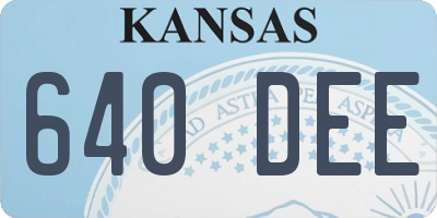 KS license plate 640DEE