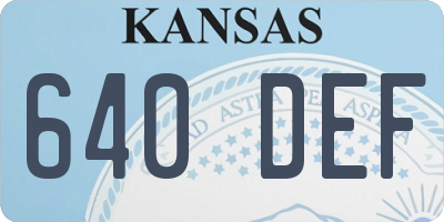 KS license plate 640DEF