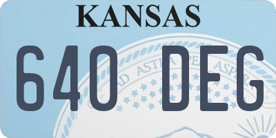 KS license plate 640DEG