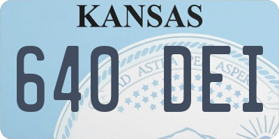 KS license plate 640DEI