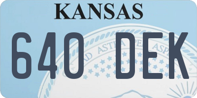 KS license plate 640DEK