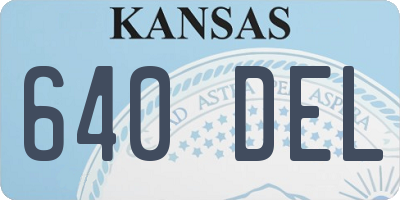 KS license plate 640DEL