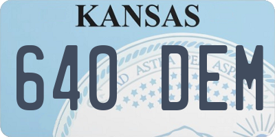 KS license plate 640DEM