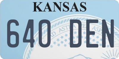 KS license plate 640DEN