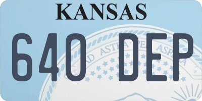 KS license plate 640DEP