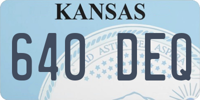 KS license plate 640DEQ