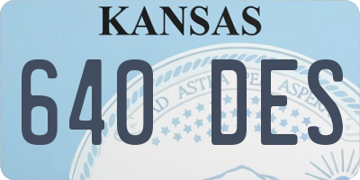 KS license plate 640DES