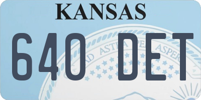 KS license plate 640DET