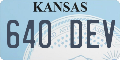 KS license plate 640DEV