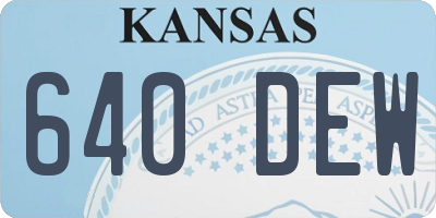 KS license plate 640DEW