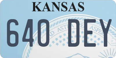 KS license plate 640DEY