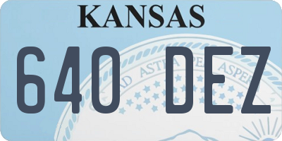 KS license plate 640DEZ