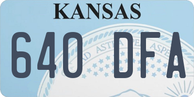 KS license plate 640DFA