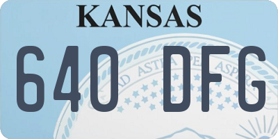 KS license plate 640DFG