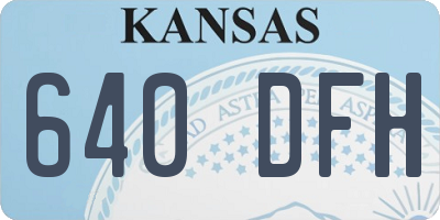 KS license plate 640DFH