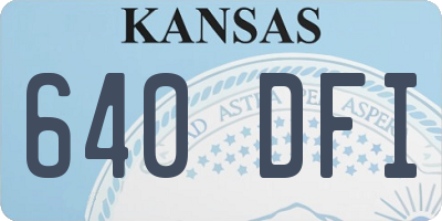 KS license plate 640DFI