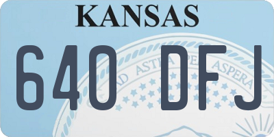 KS license plate 640DFJ