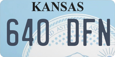 KS license plate 640DFN