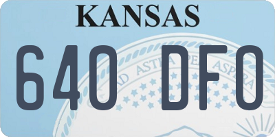 KS license plate 640DFO