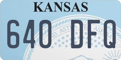 KS license plate 640DFQ