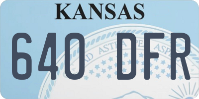KS license plate 640DFR